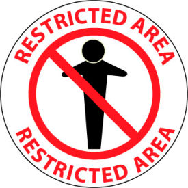National Marker Company WFS11 Walk On Floor Sign - Restricted Area image.