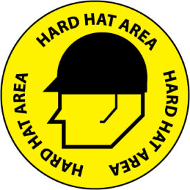 National Marker Company WFS13 Walk On Floor Sign - Hard Hat Area image.