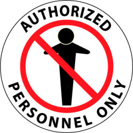 National Marker Company WFS14 Walk On Floor Sign - Authorized Personnel Only image.