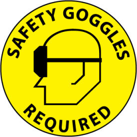 National Marker Company WFS17 Walk On Floor Sign - Safety Goggles Required image.
