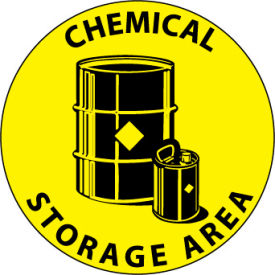 National Marker Company WFS19 Walk On Floor Sign - Chemical Storage Area image.