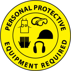National Marker Company WFS29 Walk On Floor Sign - Personal Protective Equipment Required image.