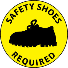 National Marker Company WFS32 Walk On Floor Sign - Safety Shoes Required image.