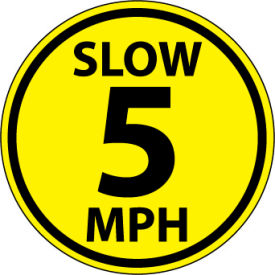 National Marker Company WFS33 Walk On Floor Sign - Slow 5 MPH image.