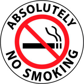 National Marker Company WFS4 Walk On Floor Sign - Absolutely No Smoking image.