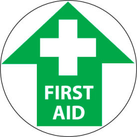 National Marker Company WFS6 Walk On Floor Sign - First Aid image.
