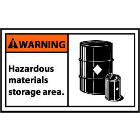 National Marker Company WGA15AP Graphic Machine Labels - Warning Hazardous Materials Storage Area image.