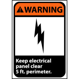 National Marker Company WGA26PB Warning Sign 14x10 Vinyl - Keep Electrical Panel Clear image.