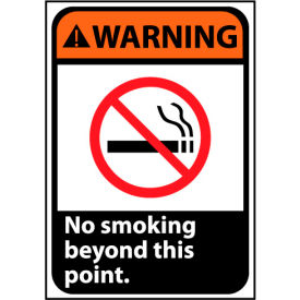 National Marker Company WGA27RB Warning Sign 14x10 Rigid Plastic - No Smoking Beyond This Point image.