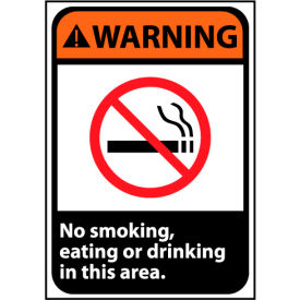 National Marker Company WGA28PB Warning Sign 14x10 Vinyl - No Smoking, Eating Or Drinking image.