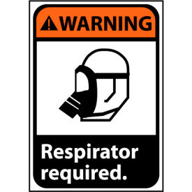 National Marker Company WGA3RB Warning Sign 14x10 Rigid Plastic - Respirator Required image.