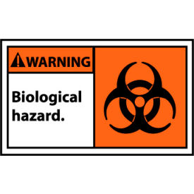 National Marker Company WGA5AP Graphic Machine Labels - Warning Biological Hazard image.