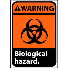 National Marker Company WGA5P Warning Sign 10x7 Vinyl - Biological Hazard image.