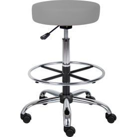 Boss Office Products B16240-GY Boss Caressoft Medical-Drafting Stool - Vinyl - Gray image.