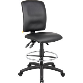 Boss Office Products B1645 Boss Multifunction Drafting Stool - Leather - Black image.