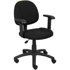 Boss Deluxe Posture Chair with Adjustable Arms Black