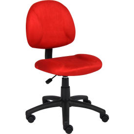 Boss Office Products B325-RD Boss Deluxe Posture Chair - Microfiber - Mid Back - Red image.