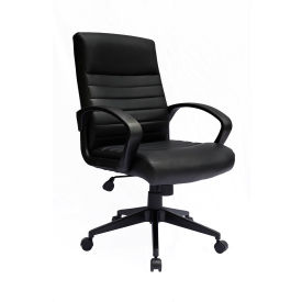 Boss Office Products® Task Chair Ribbed High Back 19"" - 21-1/2""H Seat Black