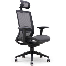 Boss Office Products® Breeze Task Chair with Headrest High Back 19"" - 22-1/2""H Seat Black