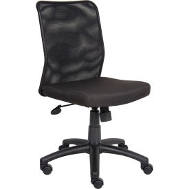 Boss Office Products B6105 Boss Budget Task Chair - Fabric Seat with Mesh Back - Black image.