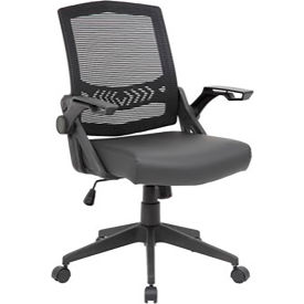 Boss Office Products B6223-BK Boss Office Products Task Chair w/ Flip Arm Design, Mesh, Black image.