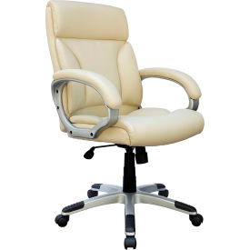 Boss Office Products® Modern Executive Chair Mid Back 18-1/2"" - 21-1/2""H Seat Ivory