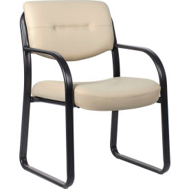 Boss Office Products® Sled Base Guest Chair with Arms Beige 
