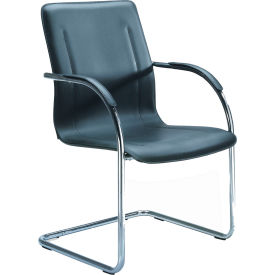 Boss Office Products B9530-2 Boss Guest Chairs - Vinyl - Black image.