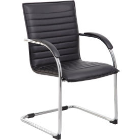 Boss Office Products B9536-BK-2 Boss Side Chair - Vinyl - Black - Pack of 2 image.