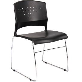 Boss Office Products B1400-BK-1 Boss Plastic Stacking Chair - Black image.