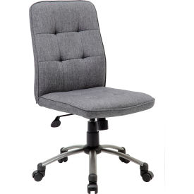 Boss Office Products B330PM-SG Boss Modern Linen Office Chair, Slate Gray image.