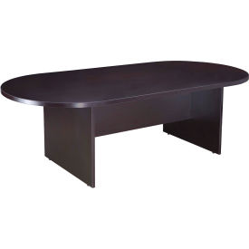 Boss Office Products N136-MOC 95"W x 43"L Racetrack Conference Table - Mocha image.
