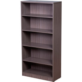 Boss Office Products N158-DW Boss Wooden Bookcase - 31"W x 14"D x 65.5"H - Driftwood image.