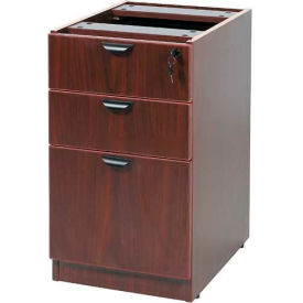 Boss Office Products N166-M Boss Deluxe Pedestal, Box/Box/File, 15-1/2"W x 22"D, Mahogany image.