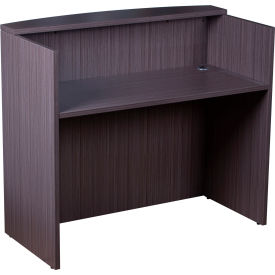 Boss Office Products N168-DW Boss Glazed Reception Desk - 48"W x 26"D x 41.5"H - Driftwood image.