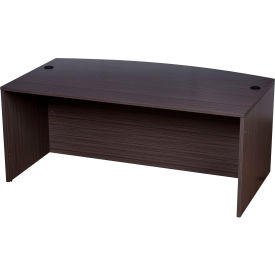 Boss Office Products N189-DW Boss Bow Front Desk Shell - 71"W x 41"D x 29.5"H - Driftwood image.