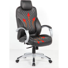 Boss Office Products® Ergonomic Heated Executive Chair High Back 19-1/2"" - 23""H Seat Black