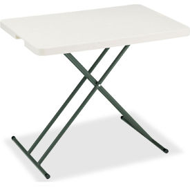 Global Industrial B2241286 Interion® Adjustable Height Plastic Folding Table, 20" x 30", White image.