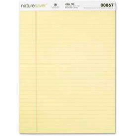 Nature Saver 867 Nature Saver® Legal Pad, 8-1/2" x 11-3/4", Wide Ruled, Canary, 50 Sheets/Pad, 12 Pads/Pack image.