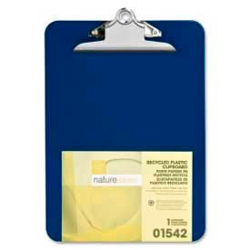 Nature Saver 1542 Nature Saver® Recycled Plastic Clipboard, 9" x 12-1/2", Blue image.
