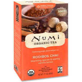 Numi Organic Tea NUM10200 Numi® Organic Tea Herbal Tea, Rooibos Chai, Single Cup Bags, 18/Box image.