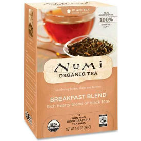 Numi Organic Tea NUM10220 Numi® Organic Tea Black Tea, Breakfast Blend, Single Cup Bags, 18/Box image.