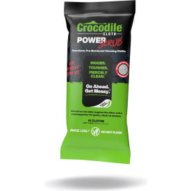Crocodile Cloth PowerSCRUB Dual Surface Heavy Duty Wipes, 15" x 10", White, 10 Wipes/Pack view 2