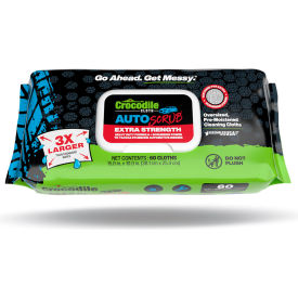Crocodile Cloth® AutoSCRUB Extra Strength Cleaning Wipes 15" x 10" Unscented 60 Wipes/Pack 