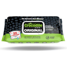 Crocodile Cloth® Original Heavy Duty Wipes 15" x 10" White 50 Wipes/Pack 