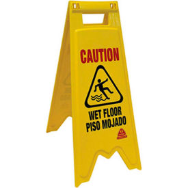 Nexstep Commercial Products 96991 O-Cedar Commercial Floor Safety Sign Bilingual 2 Sided 6/Case - 96991 image.