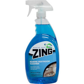 Global Industrial Z198-QPS9 ZING® - Marine Safe Restoom Cleaner, Fresh Rain Scent, Quart Bottle 9/Case - Z198-QPS9 image.