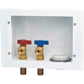 Oatey Scs 38996 Oatey 38996 Reversible Metal Washing Machine Outlet Box 1/4 Turn, Hammer, Copper Swt, 2" Rubber, SP image.