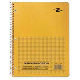 Roaring Springs 11209 Roaring Spring® 3-Hole Punched Quad Notebook, 8-1/2" x 11", Brown Kraft Cover, 80 Sheets/Pad image.