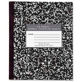 Roaring Springs 77333 Roaring Spring® Flex Cover Comp Book, 7" x 8-1/2", Wide Ruled, Black Marble, 48 Sheets/Pad image.